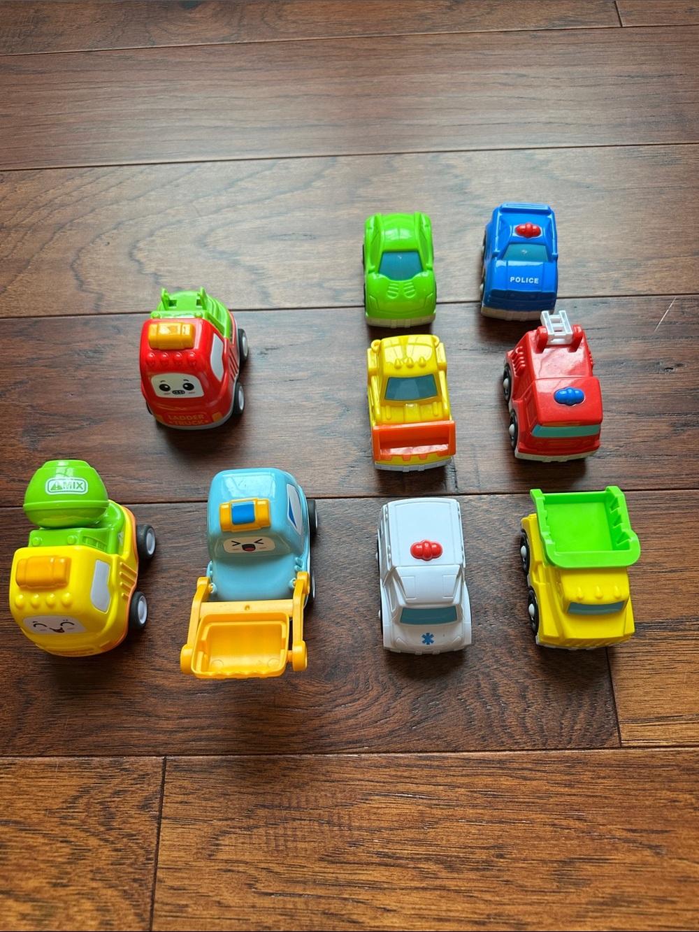 Colorful Kids Toy Vehicle Set - Assorted Bright Cars and Trucks
